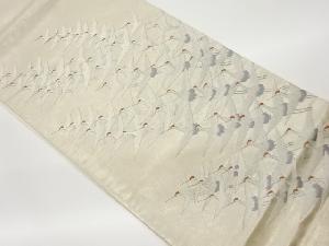 リサイクル　群鶴模様刺繍袋帯